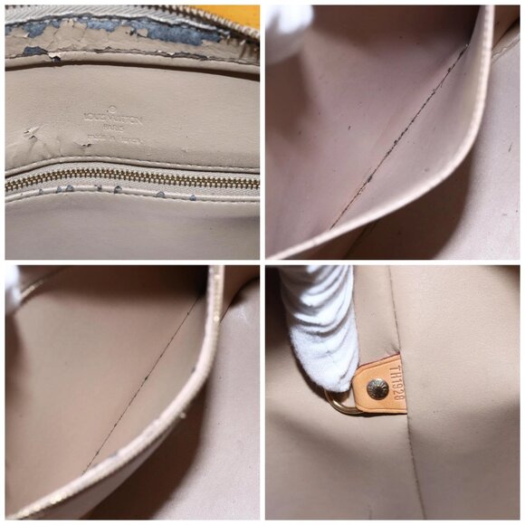 LOUIS VUITTON Monogram Vernis Houston Hand Bag Beige M91004 LV Auth 149327 - Picture 15 of 16